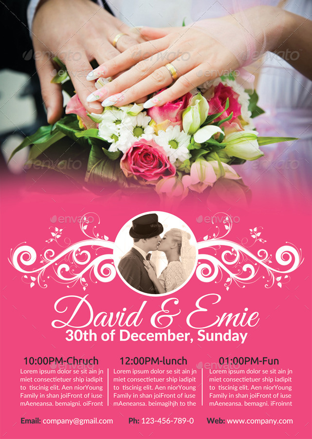 A4 Wedding Flyer Print Templates Graphicriver